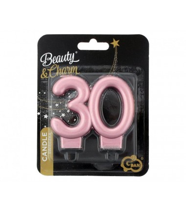 Świeczka złota metaliczna różowe złoto - 30