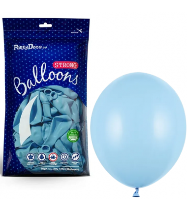 Balony Strong 12 cm błękitne Pastel Baby Blue - 100 sztuk