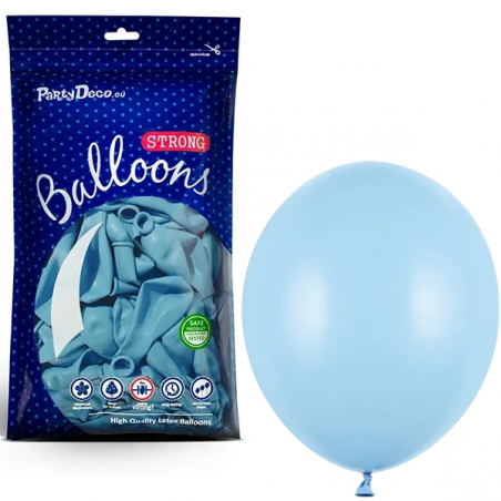 Balony Strong 12 cm błękitne Pastel Baby Blue - 100 sztuk