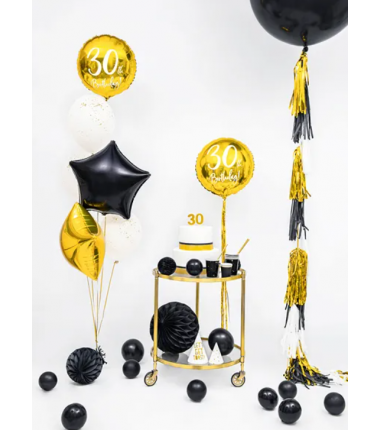 Balony Strong 30 cm czarne Pastel Black - 50 sztuk