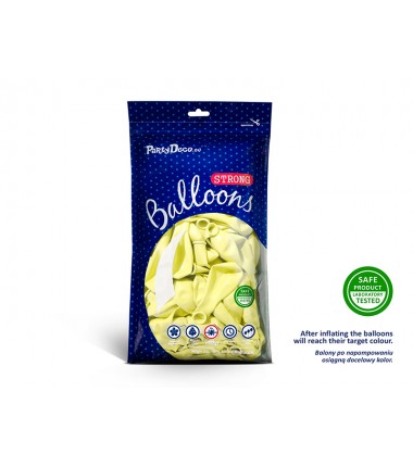 Balony Strong 12 cm jasnożółte Pastel Light Yellow - 100 sztuk