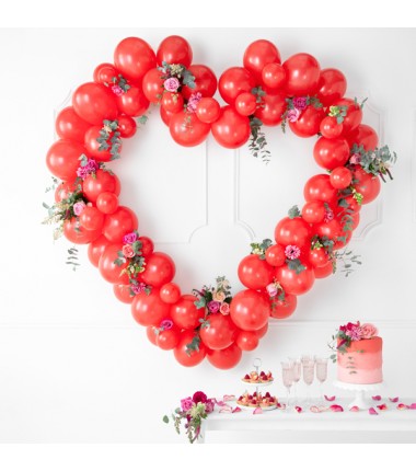 Balony Strong 23 cm makowe, czerwone Pastel Poppy Red - 10 sztuk