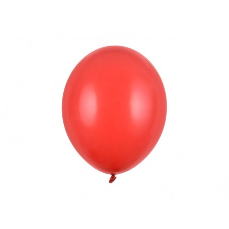 Balony Strong 30 cm makowe czerwone Pastel Poppy Red - 10 sztuk