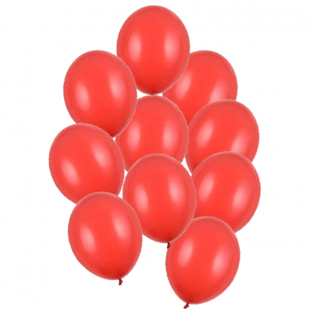 Balony Strong 30 cm makowe czerwone Pastel Poppy Red - 10 sztuk