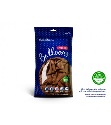 Balony Strong 12 cm ciemne kawowe Pastel Mocca - 100 sztuk