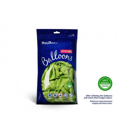 Balony Strong 12 cm limonkowe Pastel Lime Green - 100 sztuk