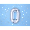 Balon foliowy Cyfra 0 - 35 cm - Srebrny