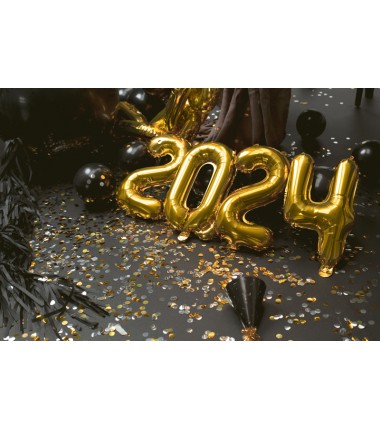 Balon foliowy Cyfra 0 - 35 cm - Złoty