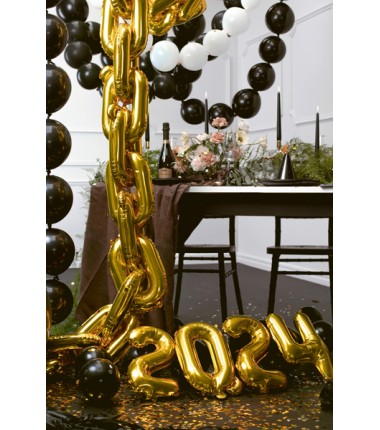 Balon foliowy Cyfra 0 - 35 cm - Złoty