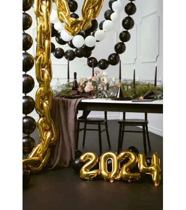 Balon foliowy Cyfra 0 - 35 cm - Złoty