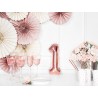 Balon foliowy Cyfra 1 - 35 cm - Różowo Złoty