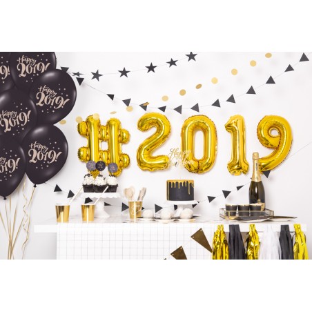 Balon foliowy Cyfra 2 - 35 cm - Złoty