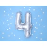 Balon foliowy Cyfra 4 - 35 cm - Srebrny