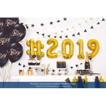 Balon foliowy Cyfra 5 - 35 cm - Złoty