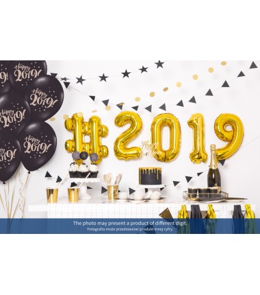 Balon foliowy Cyfra 6 - 35 cm - Złoty