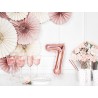 Balon foliowy Cyfra 7 - 35 cm - Różowo Złoty