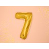 Balon foliowy Cyfra 7 - 35 cm - Złoty