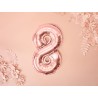 Balon foliowy Cyfra 8 - 35 cm - Różowo Złoty