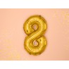 Balon foliowy Cyfra 8 - 35 cm - Złoty