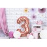 Balon foliowy Cyfra 3 - 86 cm - Różowe Złoto