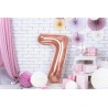 Balon foliowy Cyfra 7 - 86 cm - Różowe Złoto