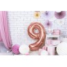 Balon foliowy Cyfra 9 - 86 cm - Różowe Złoto
