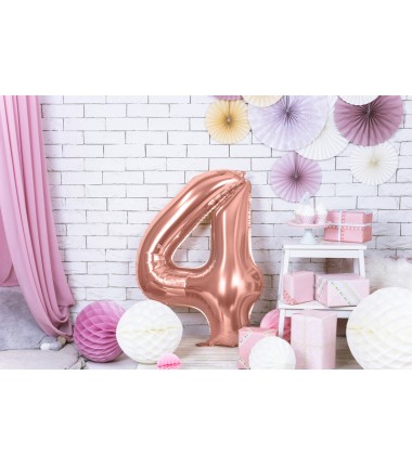 Balony foliowe Cyfra 40 - 86 cm - Różowe Złoto