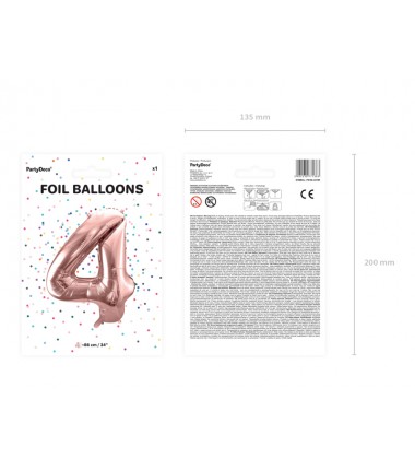Balony foliowe Cyfra 40 - 86 cm - Różowe Złoto