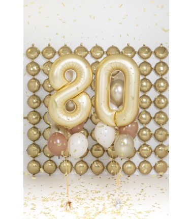 Balon foliowy Cyfra 0 - 86 cm - Złoty satynowy