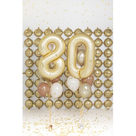 Balon foliowy Cyfra 0 - 86 cm - Złoty satynowy