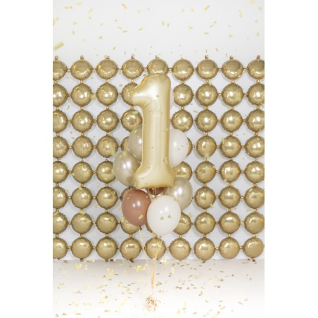 Balon foliowy Cyfra 1 - 86 cm - Złoty satynowy