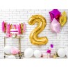Balon foliowy Cyfra 2 - 86 cm - Złoty