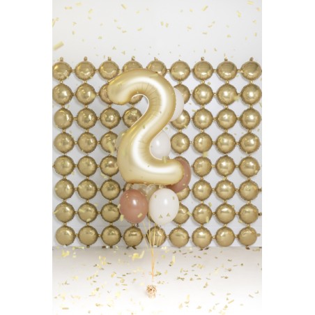 Balon foliowy Cyfra 2 - 86 cm - Złoty satynowy