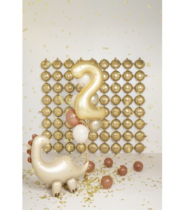 Balon foliowy Cyfra 2 - 86 cm - Złoty satynowy