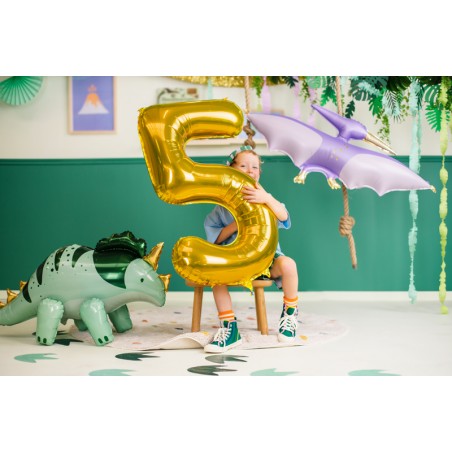 Balon foliowy Cyfra 5 - 86 cm - Złoty