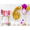 Balon foliowy Cyfra 6 - 86 cm - Złoty