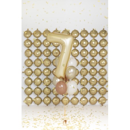 Balon foliowy Cyfra 7 - 86 cm - Złoty satynowy