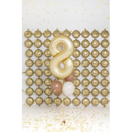 Balon foliowy Cyfra 8 - 86 cm - Złoty satynowy