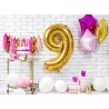 Balon foliowy Cyfra 9 - 86 cm - Złoty