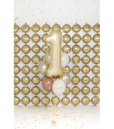 Balony foliowe Cyfra 18 - 86 cm - Złote satynowe