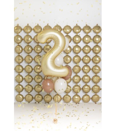Balony foliowe Cyfra 20 - 86 cm - Złote satynowe