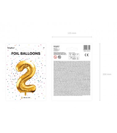 Balony foliowe Cyfra 20 - 86 cm - Złoty