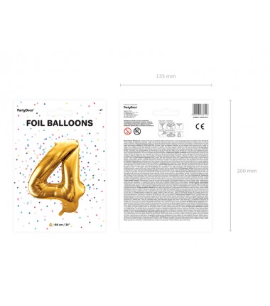 Balony foliowe Cyfra 40 - 86 cm - Złoty