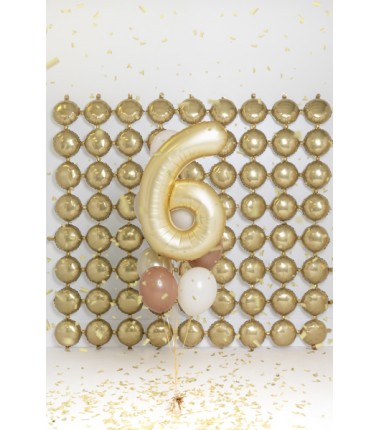 Balony foliowe Cyfra 65 - 86 cm - Złote satynowe