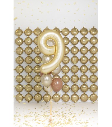 Balony foliowe Cyfra 90 - 86 cm - Złote satynowe