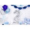 Balon foliowy Cyfra 2 - 86 cm - Srebrny