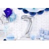 Balon foliowy Cyfra 7 - 86 cm - Srebrny