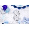 Balon foliowy Cyfra 8 - 86 cm - Srebrny