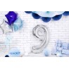 Balon foliowy Cyfra 9 - 86 cm - Srebrny