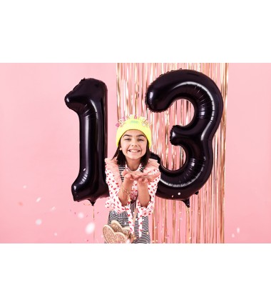 Balon foliowy Cyfra 1 - 86 cm - czarny